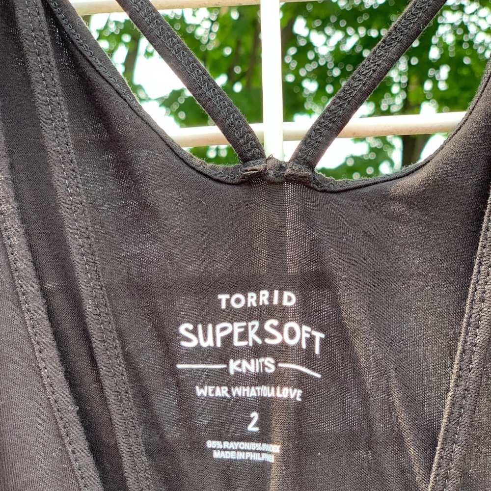 Black strappy tank bodysuit - Picture 4 of 4